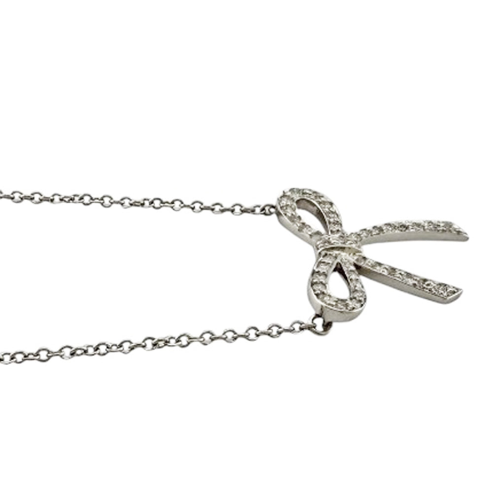 TIFFANY&Co. ティファニー ボウ ネックレス Pt950プラチナ
