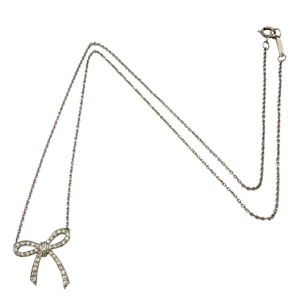 TIFFANY&Co. ティファニー ボウ ネックレス Pt950プラチナ