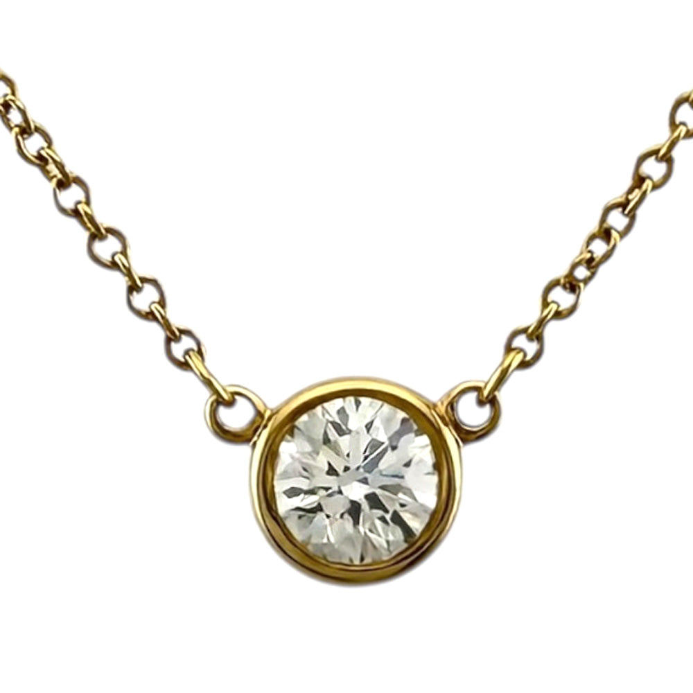 極美品★Tiffany & Co. バイザヤードネックレス　イエローゴールド TIFFANY&Co. ティファニー バイザヤード 0.28ct ネックレス 18金 K18