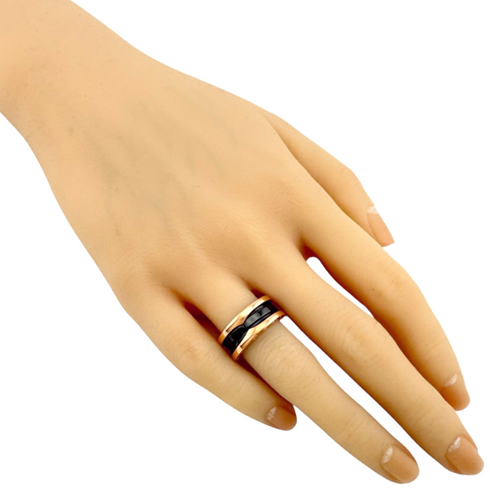 BVLGARI B-zero.1 B-Zero One 2 Band Black Ceramic Ring Ring No. 8