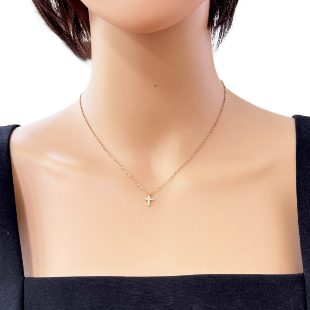 TIFFANY&Co. ティファニー メトロクロス ネックレス 18金 K18ピンク