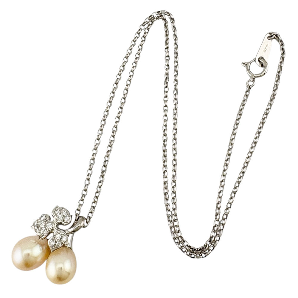MIKIMOTO ミキモト ネックレス 18金 K18ホワイトゴールド パール
