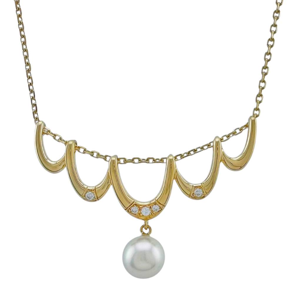 MIKIMOTO ミキモト ネックレス 18金 K18イエローゴールド パール