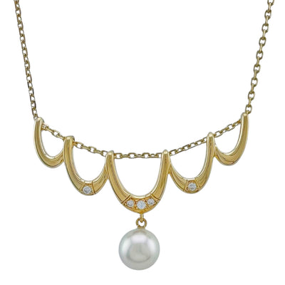 MIKIMOTO ミキモト ネックレス 18金 K18イエローゴールド パール