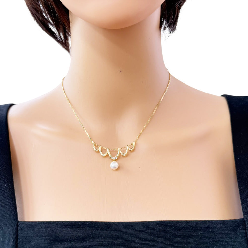 MIKIMOTO ミキモト ネックレス 18金 K18イエローゴールド パール