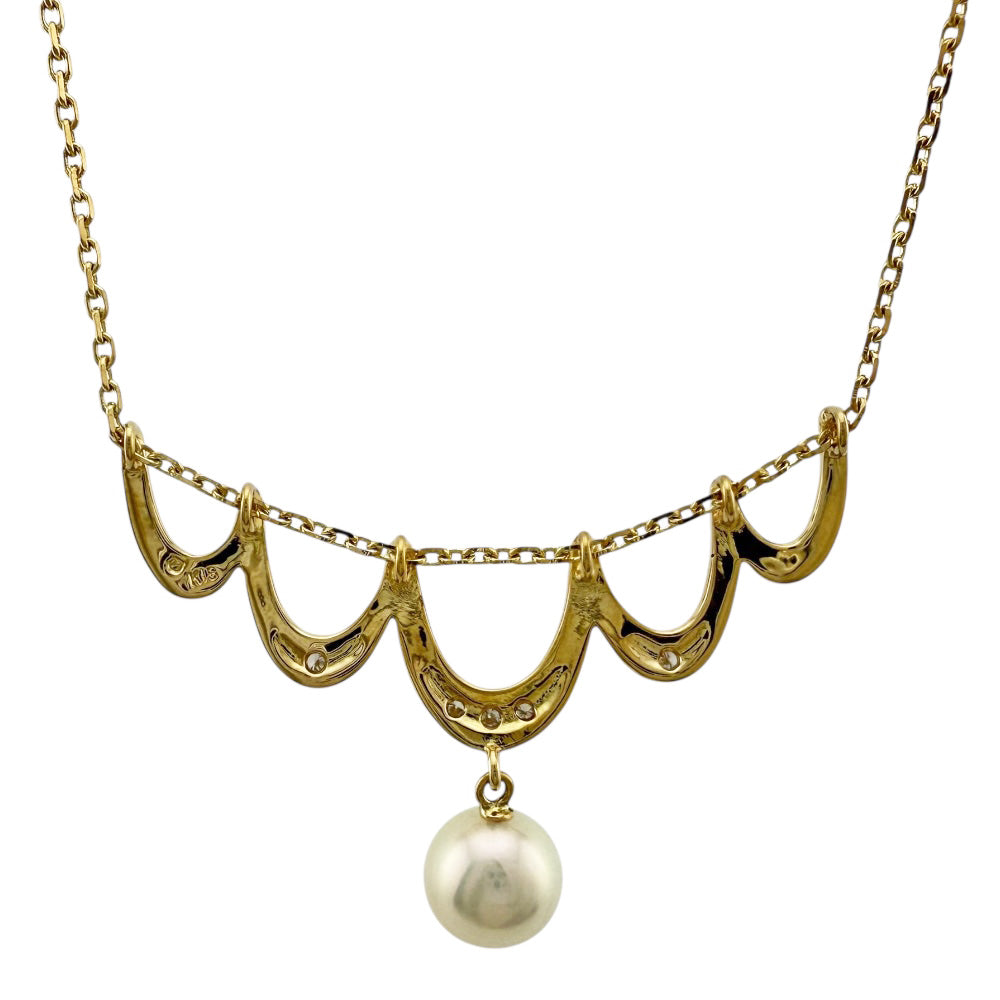 MIKIMOTO ミキモト ネックレス 18金 K18イエローゴールド パール