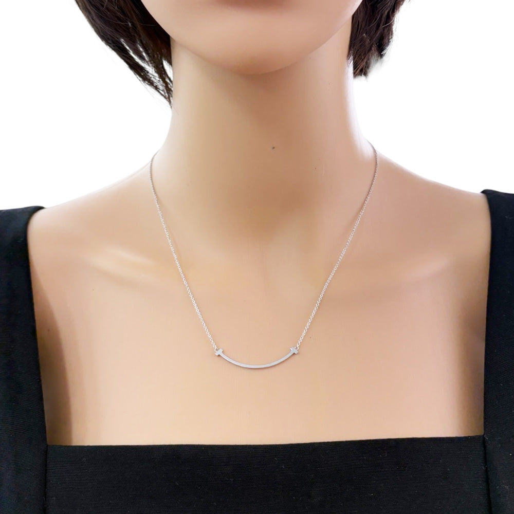 TIFFANY&Co. ティファニー Tスマイル ネックレス 18金 K18ホワイト