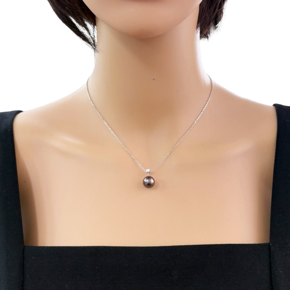 MIKIMOTO ミキモト ネックレス 18金 K18ホワイトゴールド ダイヤモンド