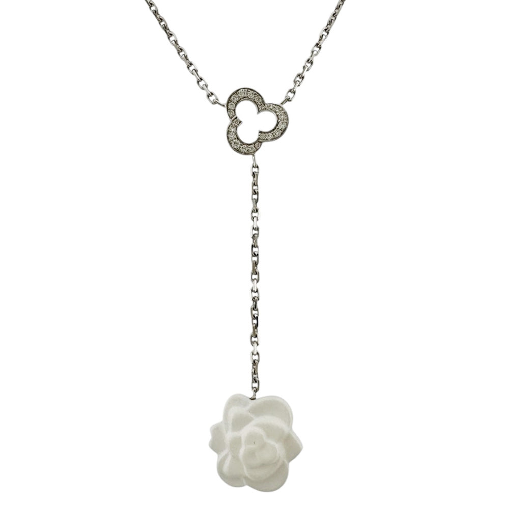CHANEL シャネル カメリア ネックレス 18金 K18ホワイトゴールド
