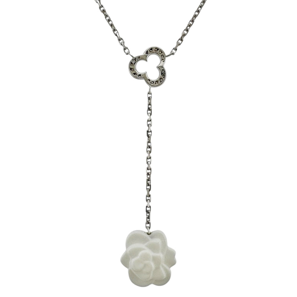 CHANEL シャネル カメリア ネックレス 18金 K18ホワイトゴールド