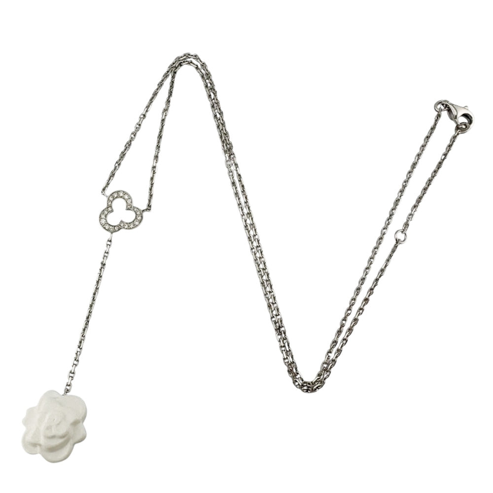 CHANEL シャネル カメリア ネックレス 18金 K18ホワイトゴールド