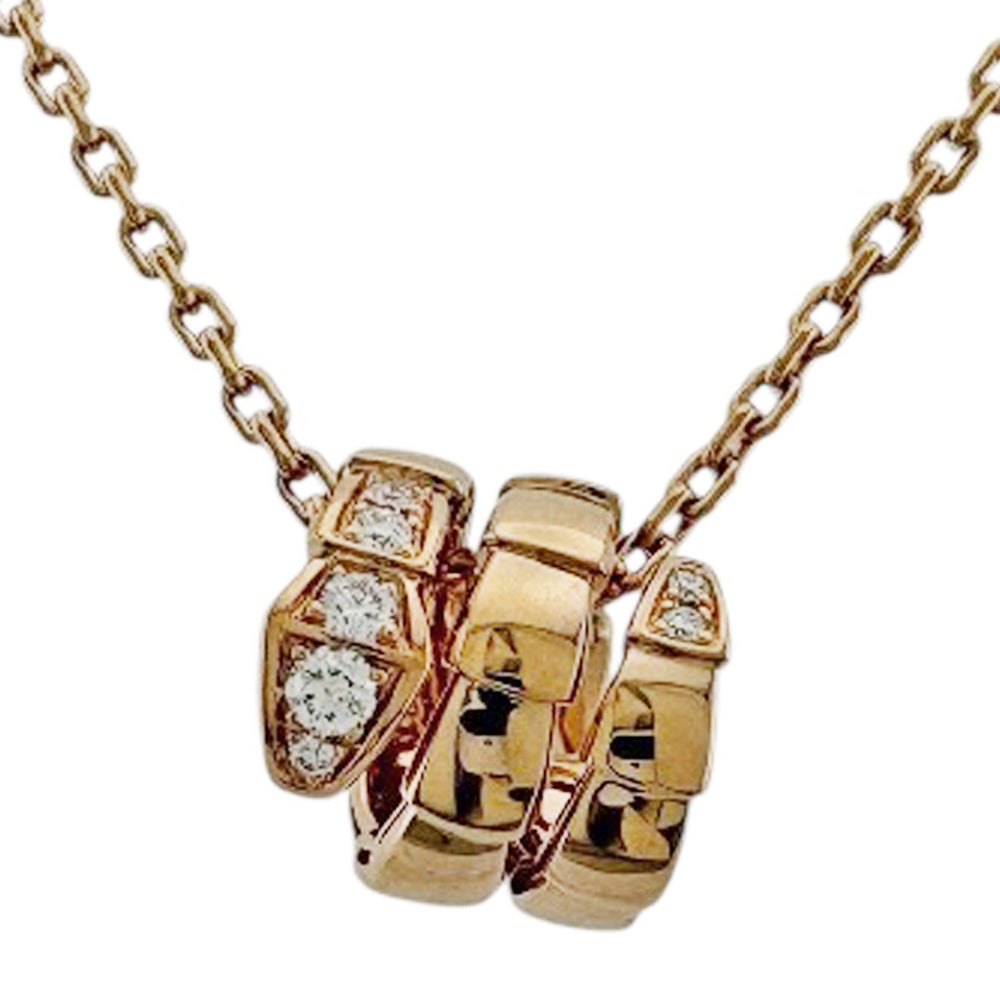 BVLGARI Bvlgari Serpenti Viper Necklace 18K K18 Pink Gold Diamond
