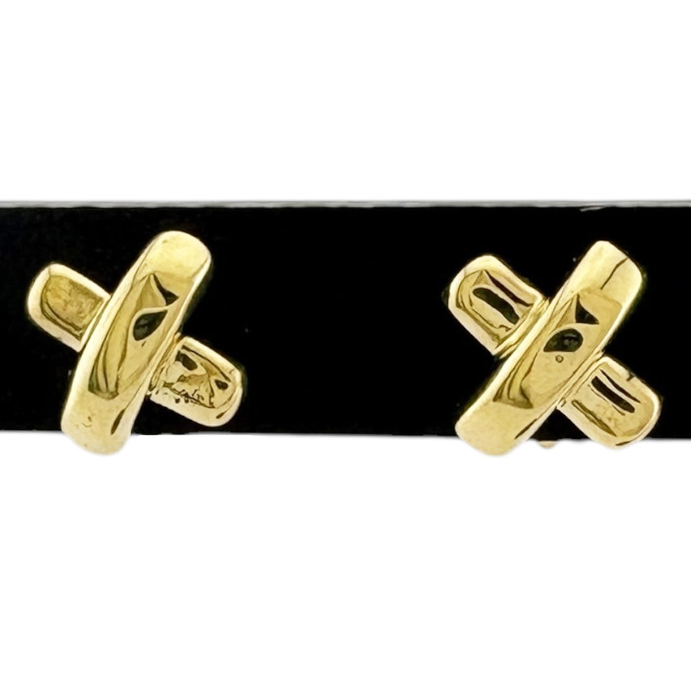 TIFFANY&Co. ティファニー クロスステッチ ピアス 18金 K18イエロー