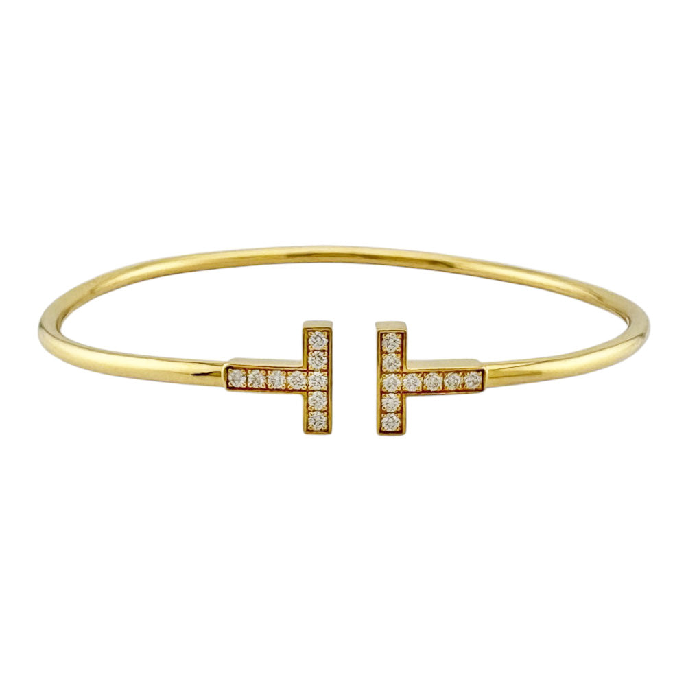 ティファニー バングル Tワイヤー K18 中古品 TIFFANY&Co. ティファニー Tワイヤー バングル 18金 K18イエロー