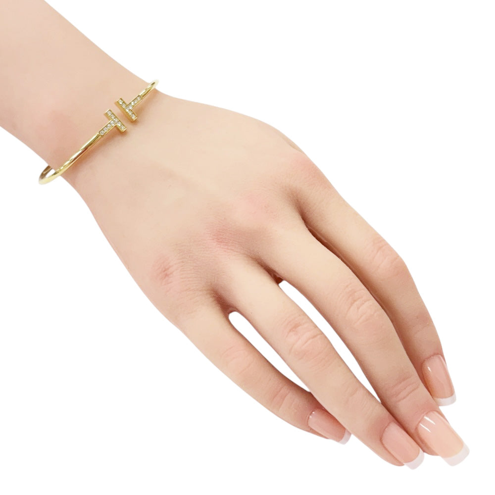 ティファニー バングル Tワイヤー K18 中古品 TIFFANY&Co. ティファニー Tワイヤー バングル 18金 K18イエロー