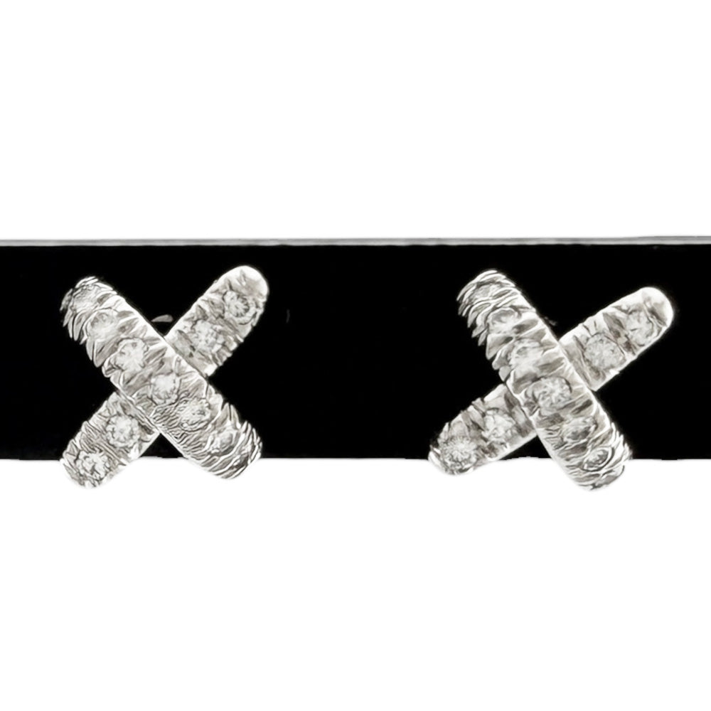 TIFFANY&Co. ティファニー クロスステッチ ピアス Pt950プラチナ