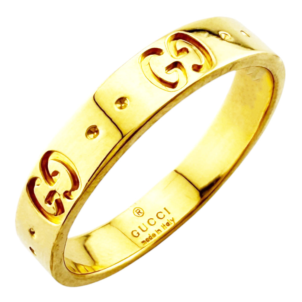 GUCCI Gucci Icon Ring Ring No. 18 18K K18 Yellow Gold Unisex Used