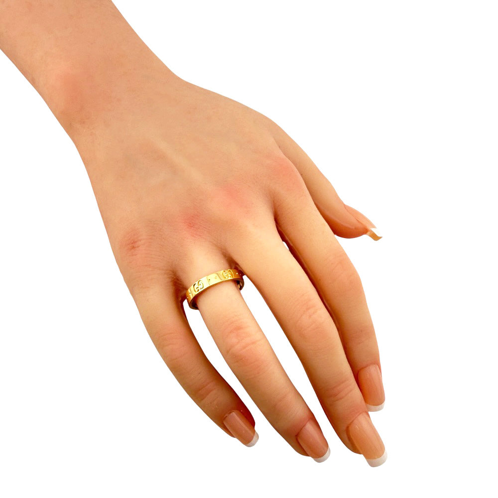 リング(指輪) gucci ring gold GUCCI Gucci Icon Ring Ring No. 18 18K K18 Yellow Gold Unisex Used