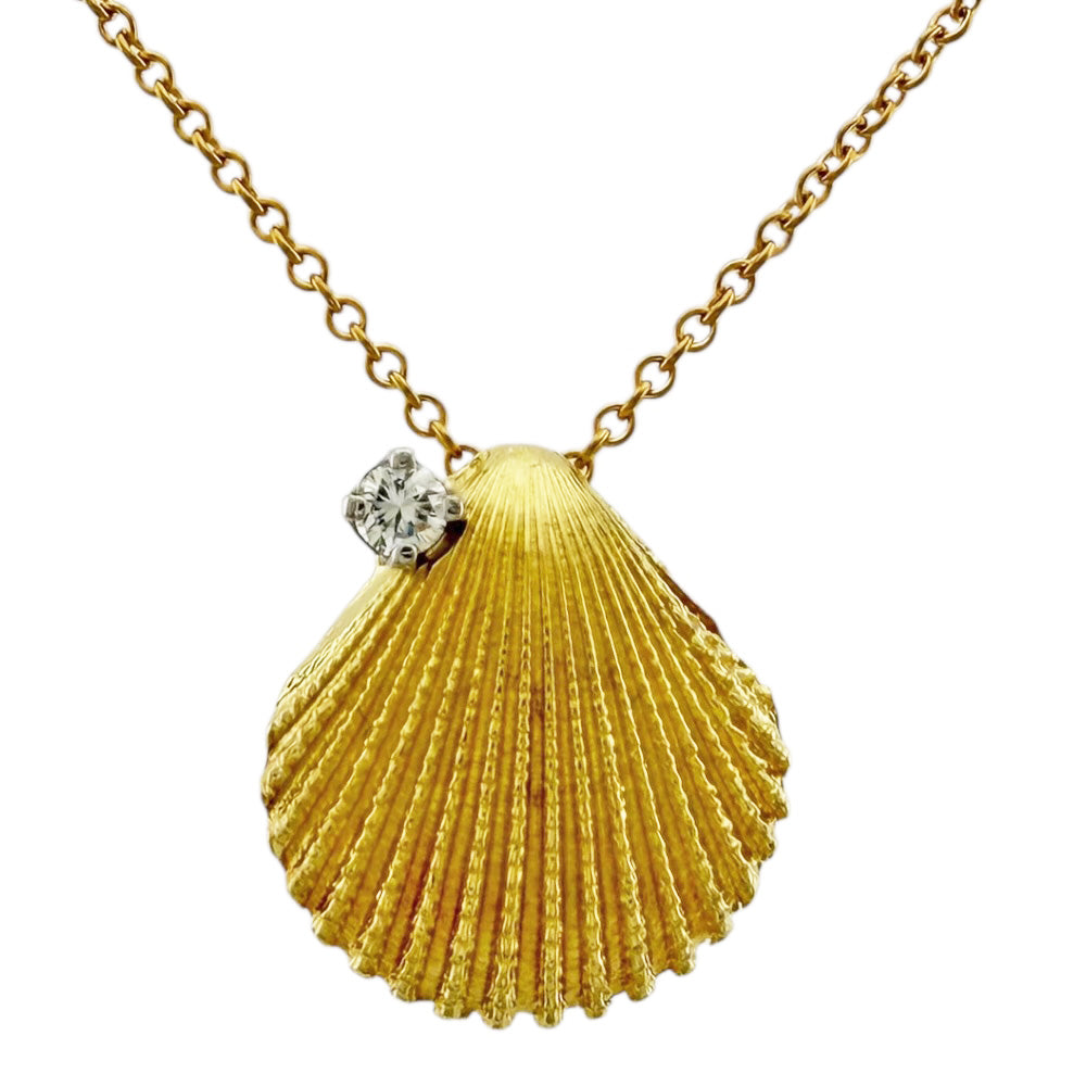TIFFANY&Co. ティファニー シェル ネックレス 18金 K18イエロー
