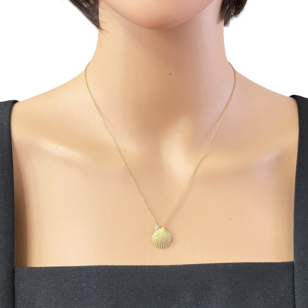 TIFFANY&Co. ティファニー シェル ネックレス 18金 K18イエロー