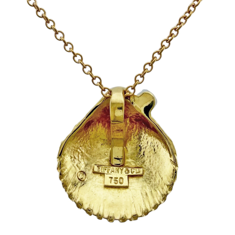 TIFFANY&Co. ティファニー シェル ネックレス 18金 K18イエロー