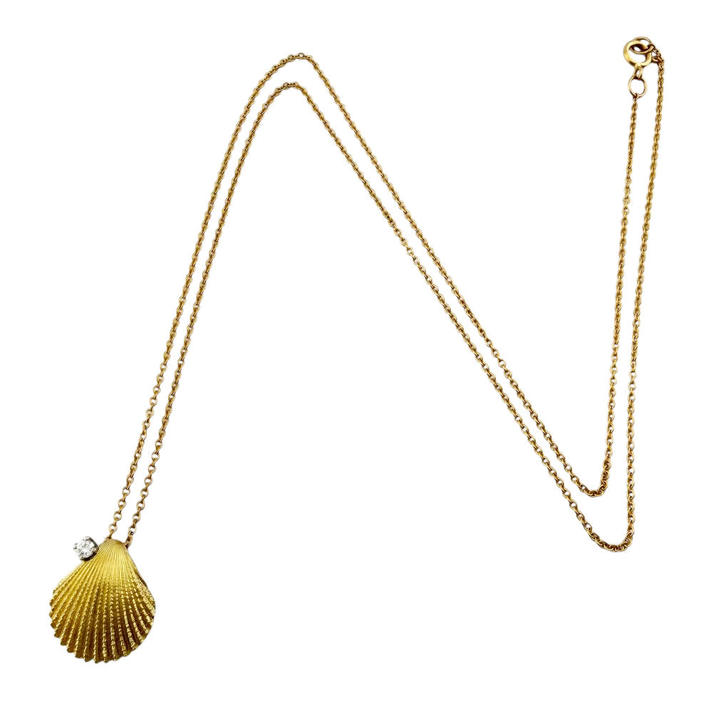 TIFFANY&Co. ティファニー シェル ネックレス 18金 K18イエロー