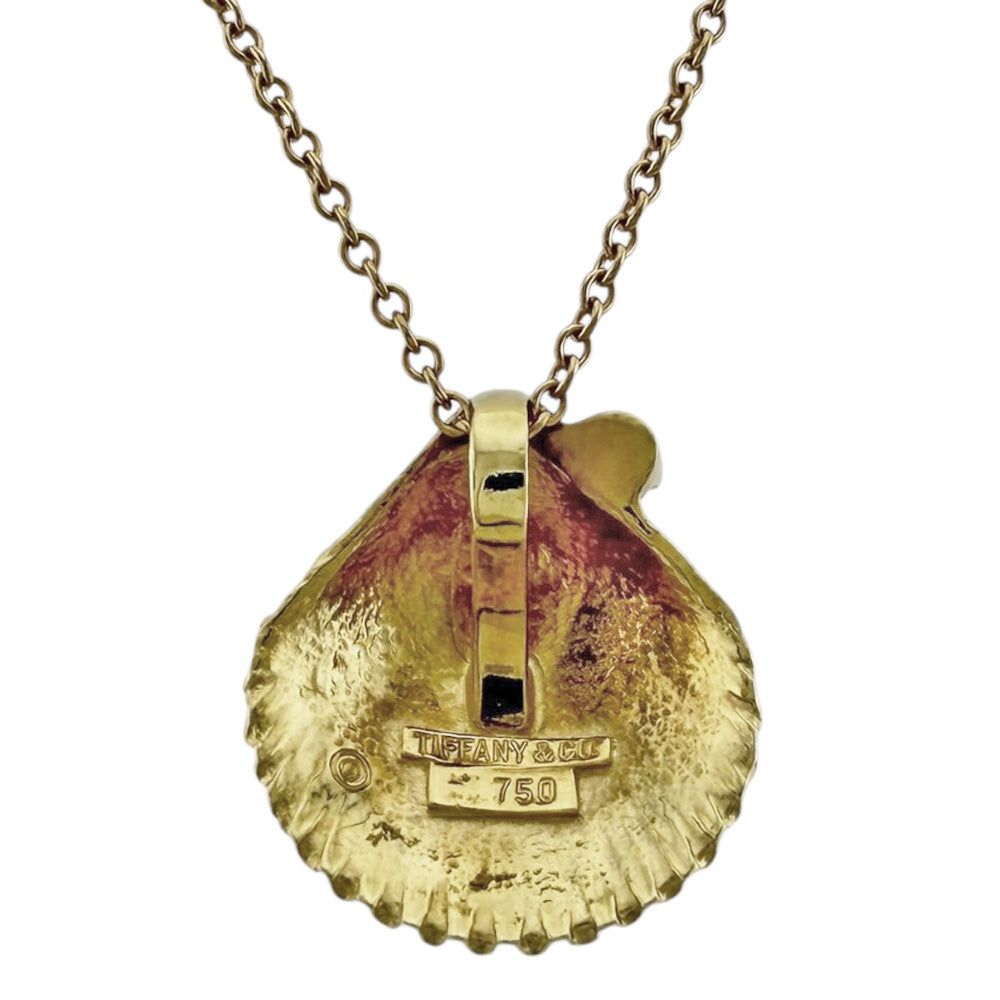 TIFFANY&Co. Tiffany Shell Necklace 18K Yellow Gold Sapphire