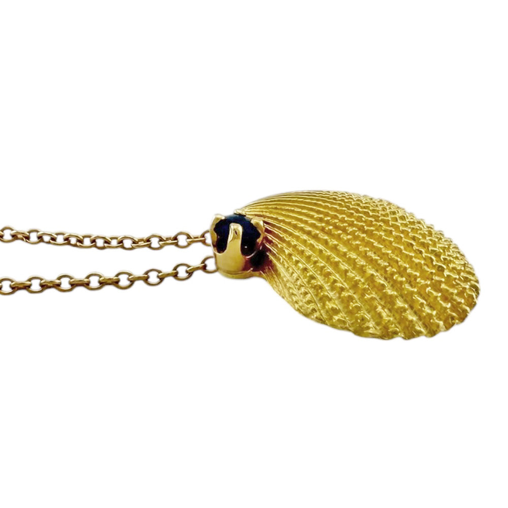 TIFFANY&Co. Tiffany Shell Necklace 18K Yellow Gold Sapphire