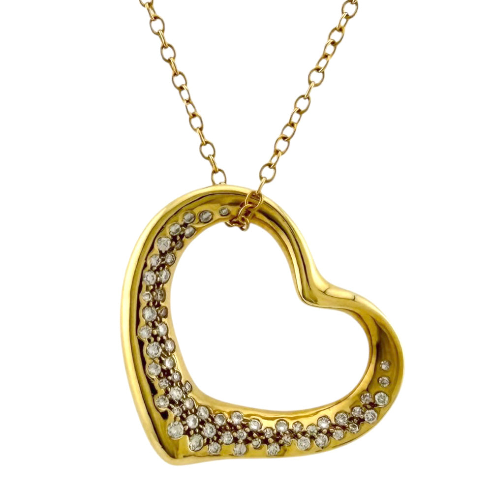 TIFFANY&Co. Tiffany Open Heart Necklace 18K K18 Yellow Gold