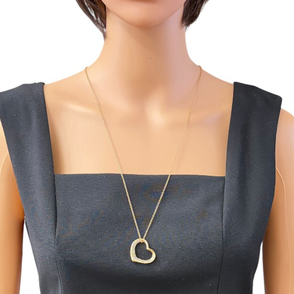 TIFFANY&Co. Tiffany Open Heart Necklace 18K K18 Yellow Gold