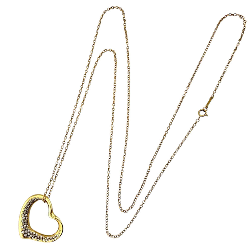 TIFFANY&Co. Tiffany Open Heart Necklace 18K K18 Yellow Gold