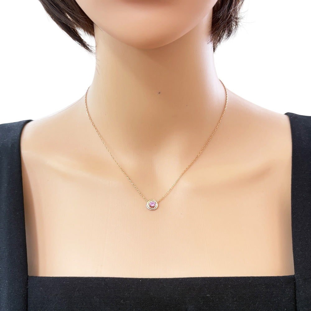 美品◎ カルティエ トリニティ ネックレス ペンダント 男女兼用 CARTIER カルティエ トリニティ ネックレス 18金 K18ピンクゴールド