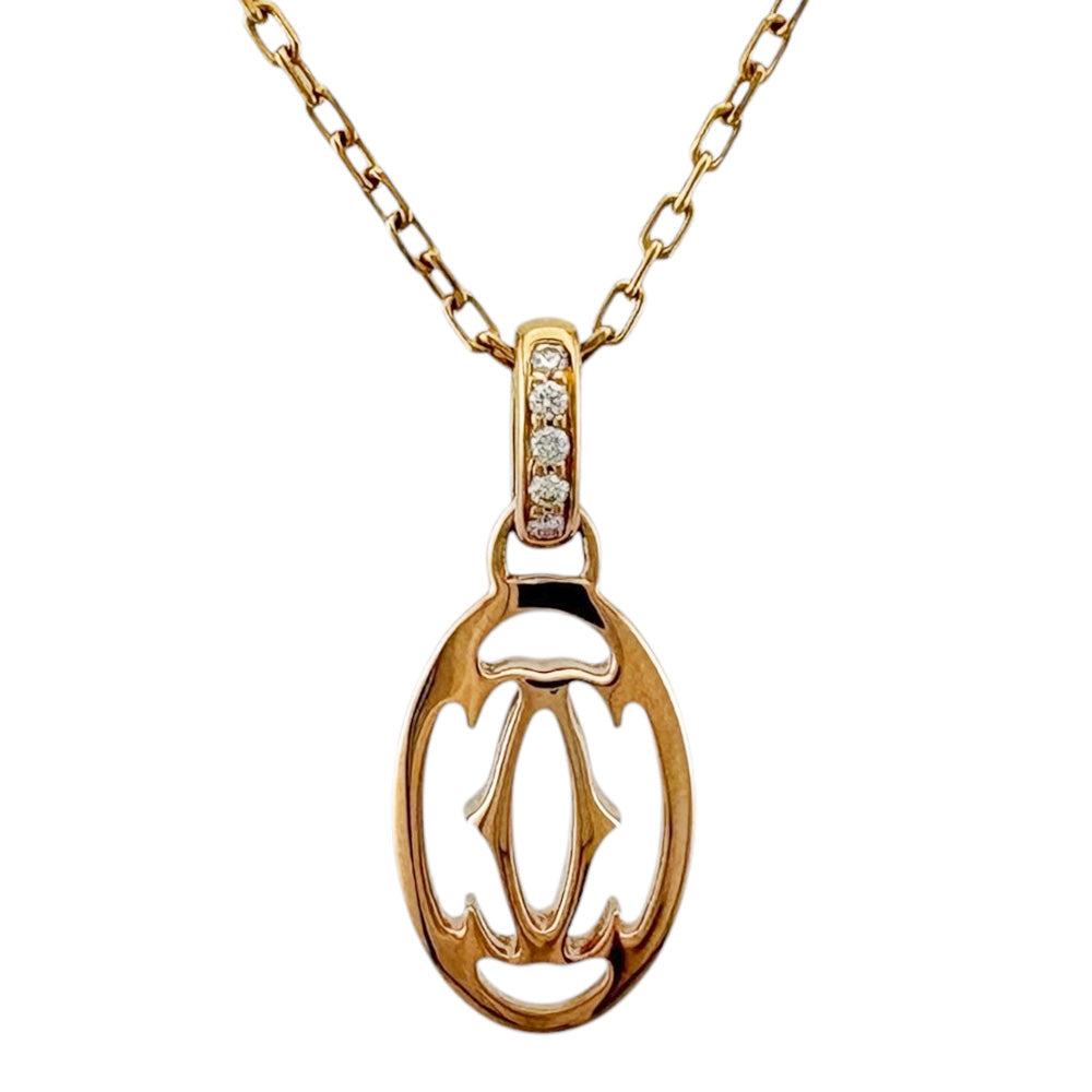 CARTIER カルティエ ドゥーブルC ネックレス 18金 K18ピンクゴールド 