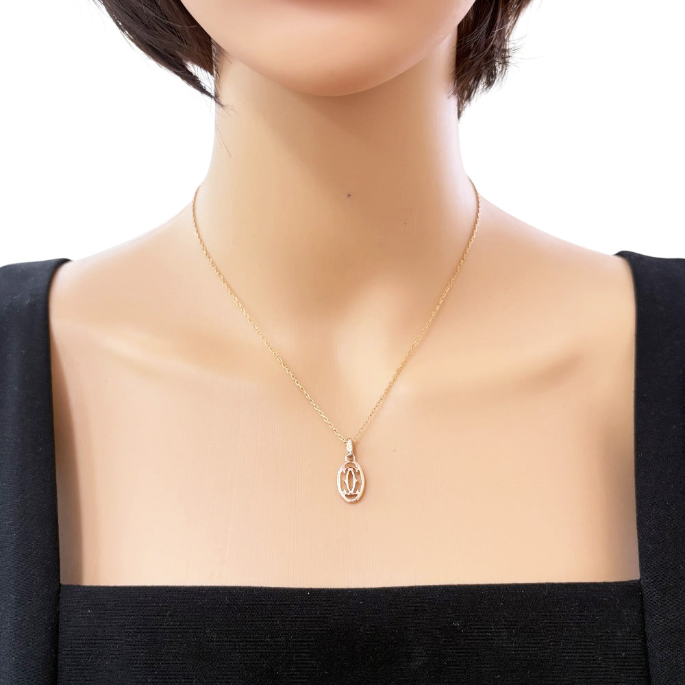 CARTIER カルティエ ドゥーブルC ネックレス 18金 K18ピンクゴールド