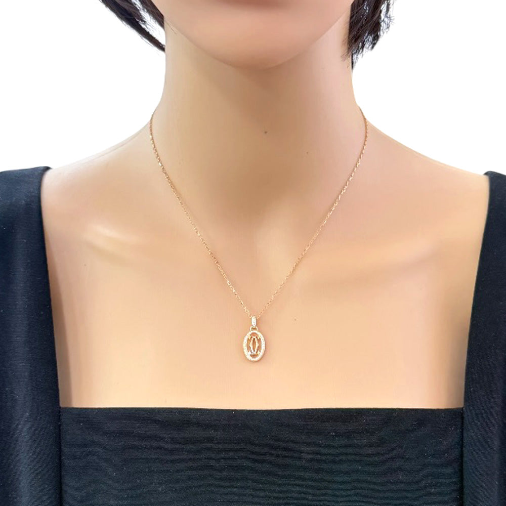 CARTIER カルティエ ドゥーブルC ネックレス 18金 K18ピンクゴールド