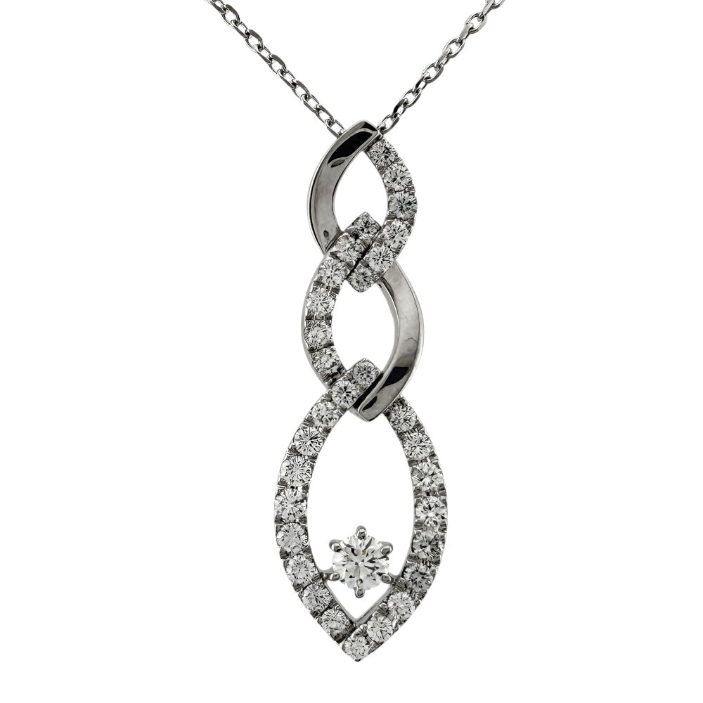MIKIMOTO ミキモト ネックレス 18金 K18ホワイトゴールド ダイヤモンド