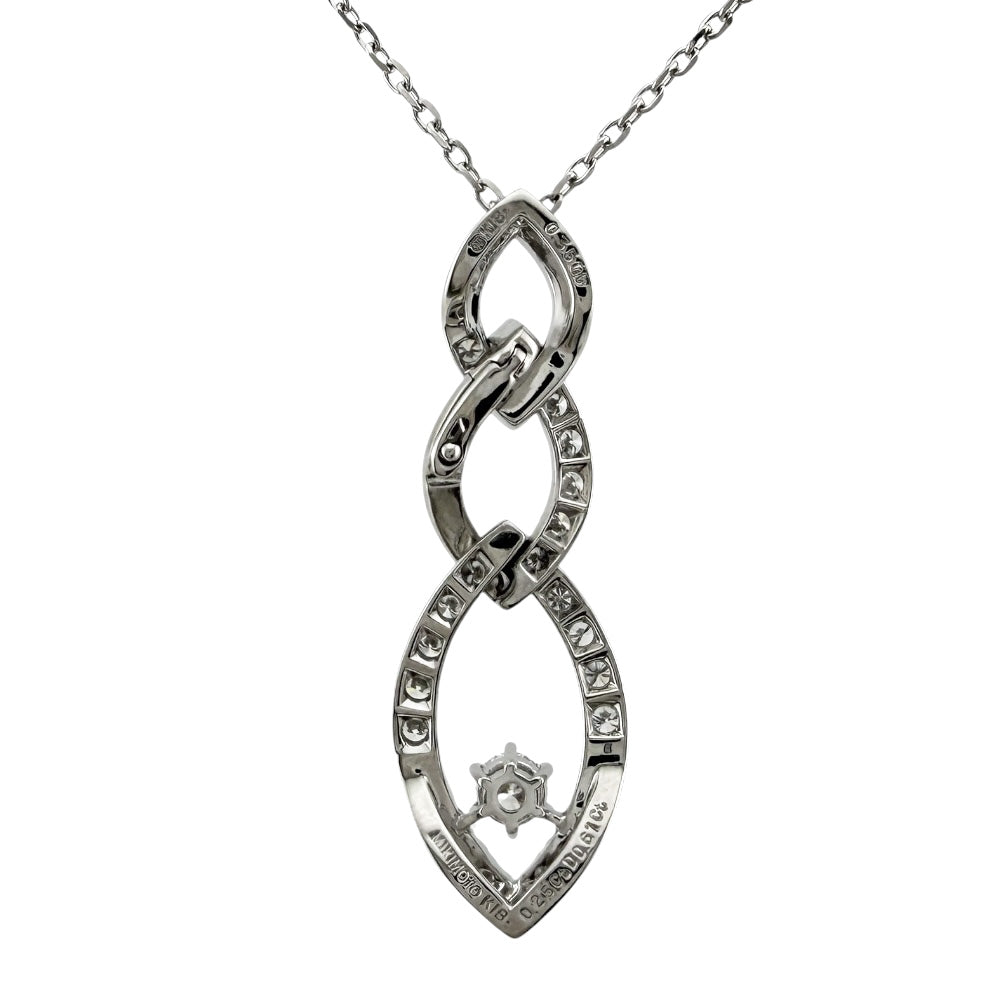 MIKIMOTO ミキモト ネックレス 18金 K18ホワイトゴールド ダイヤモンド