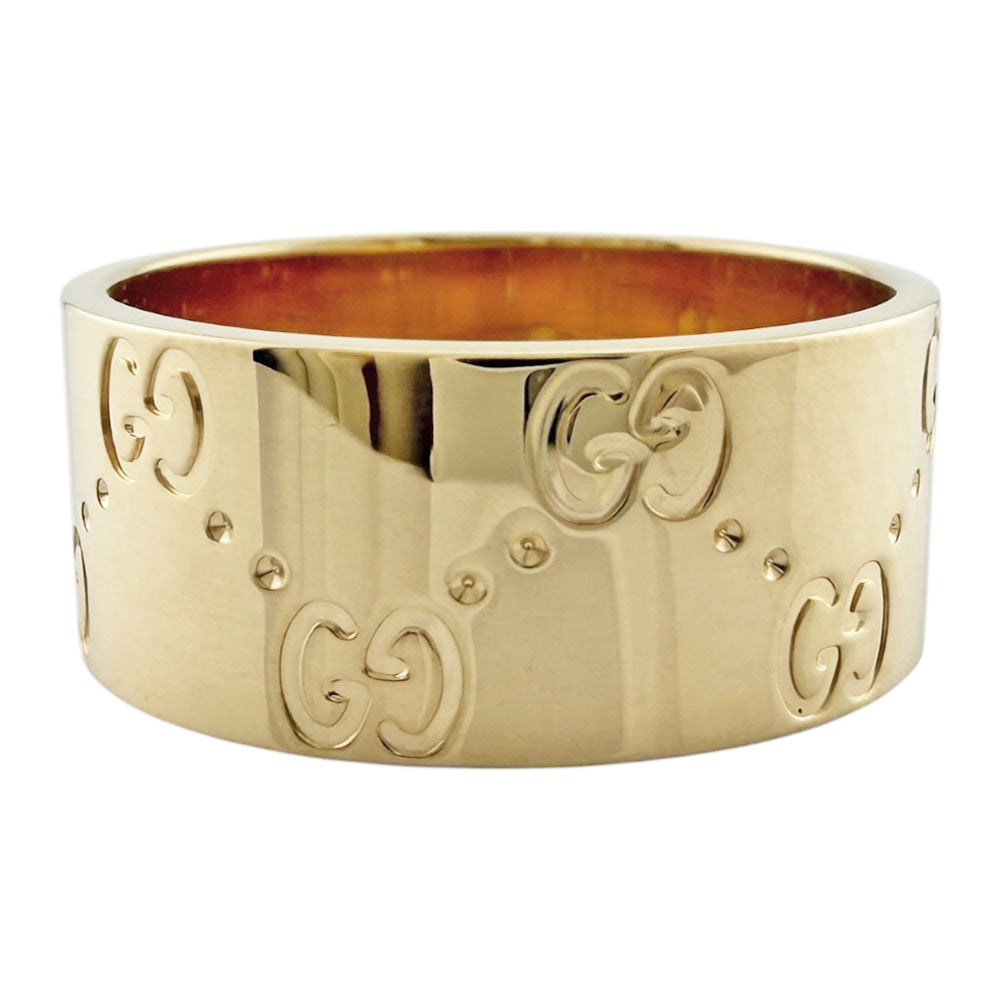GUCCI グッチ アイコン ワイド リング 指輪 18.5号 18金 K18イエロー