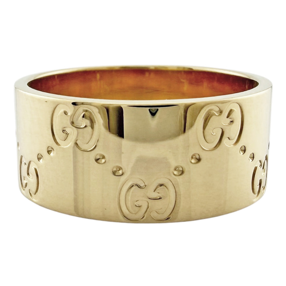 GUCCI グッチ アイコン ワイド リング 指輪 18.5号 18金 K18イエロー 
