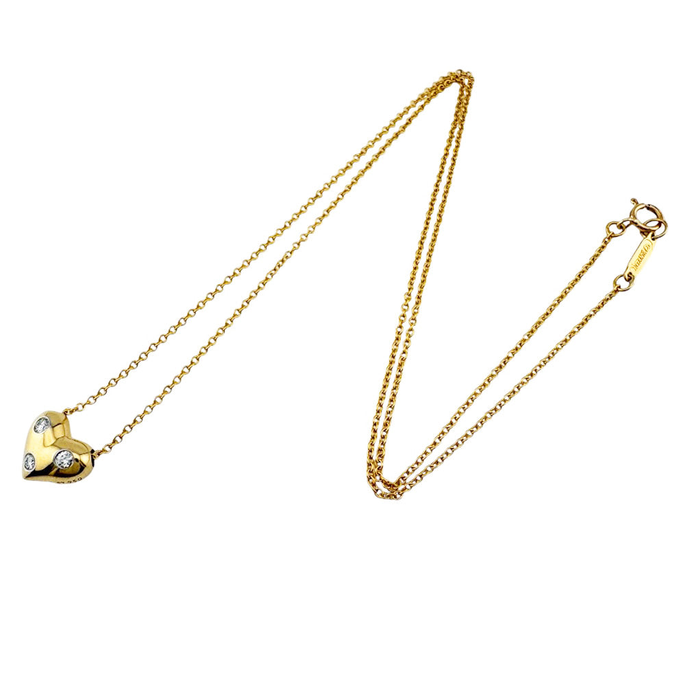 TIFFANY&Co. ティファニー ドッツ ピンチド ハート ネックレス 18金