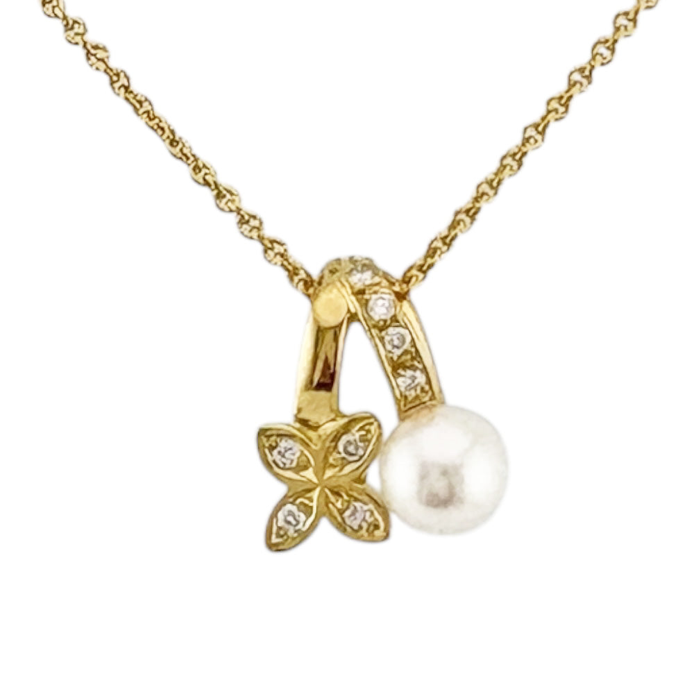 MIKIMOTO ミキモト ネックレス 18金 K18イエローゴールド パール