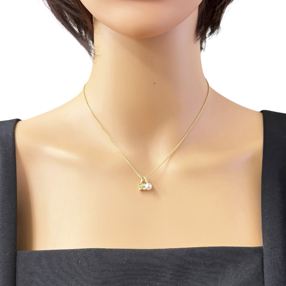 MIKIMOTO ミキモト ネックレス 18金 K18イエローゴールド パール