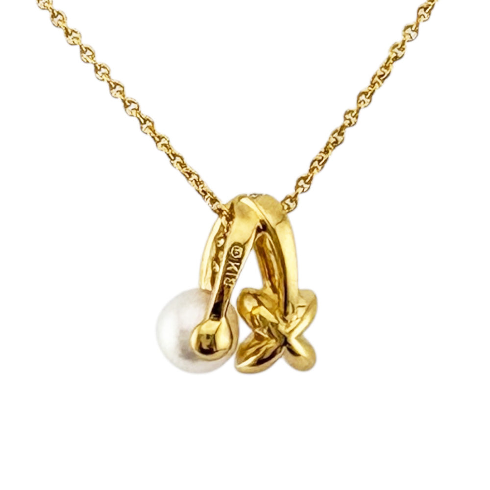 MIKIMOTO ミキモト ネックレス 18金 K18イエローゴールド パール