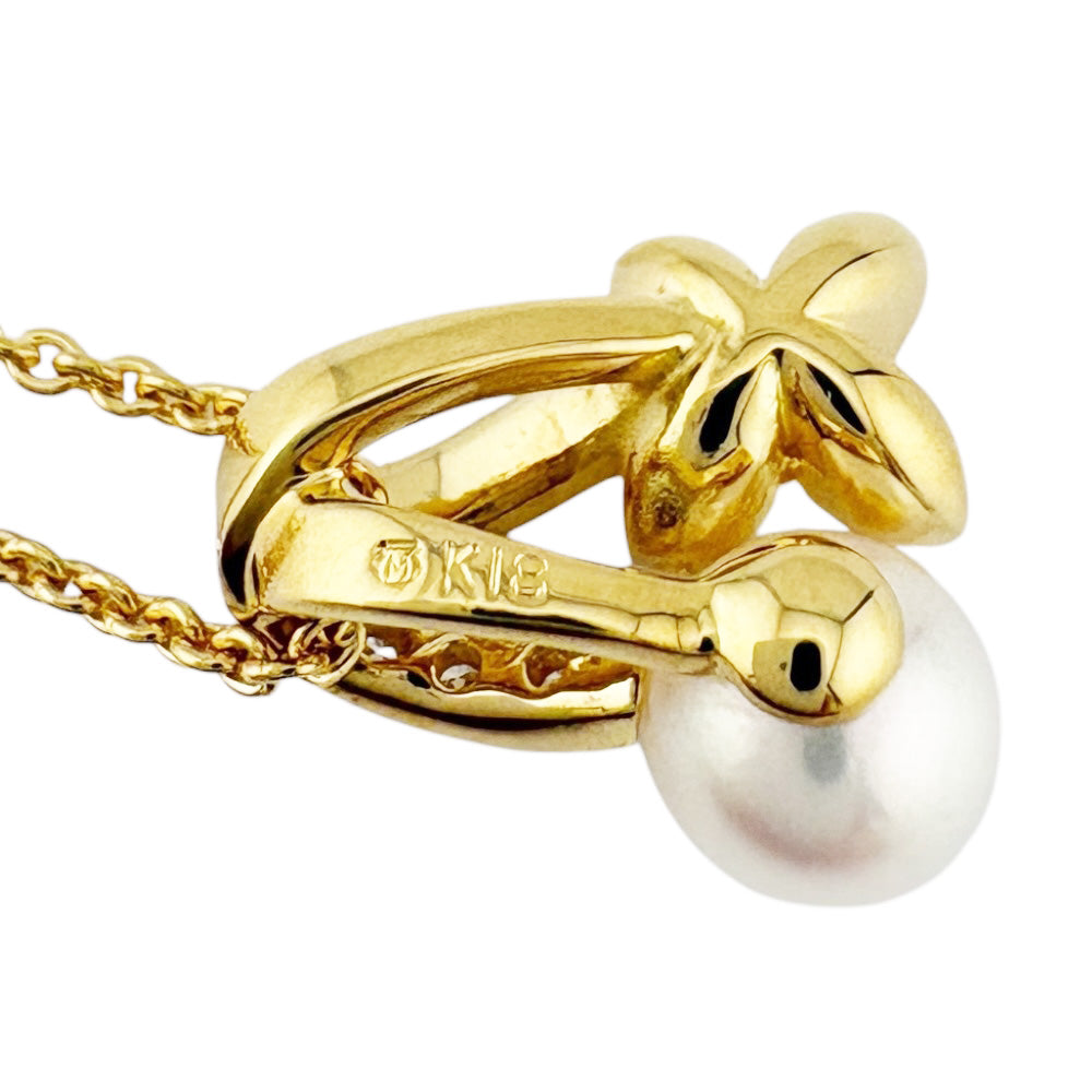 MIKIMOTO ミキモト ネックレス 18金 K18イエローゴールド パール