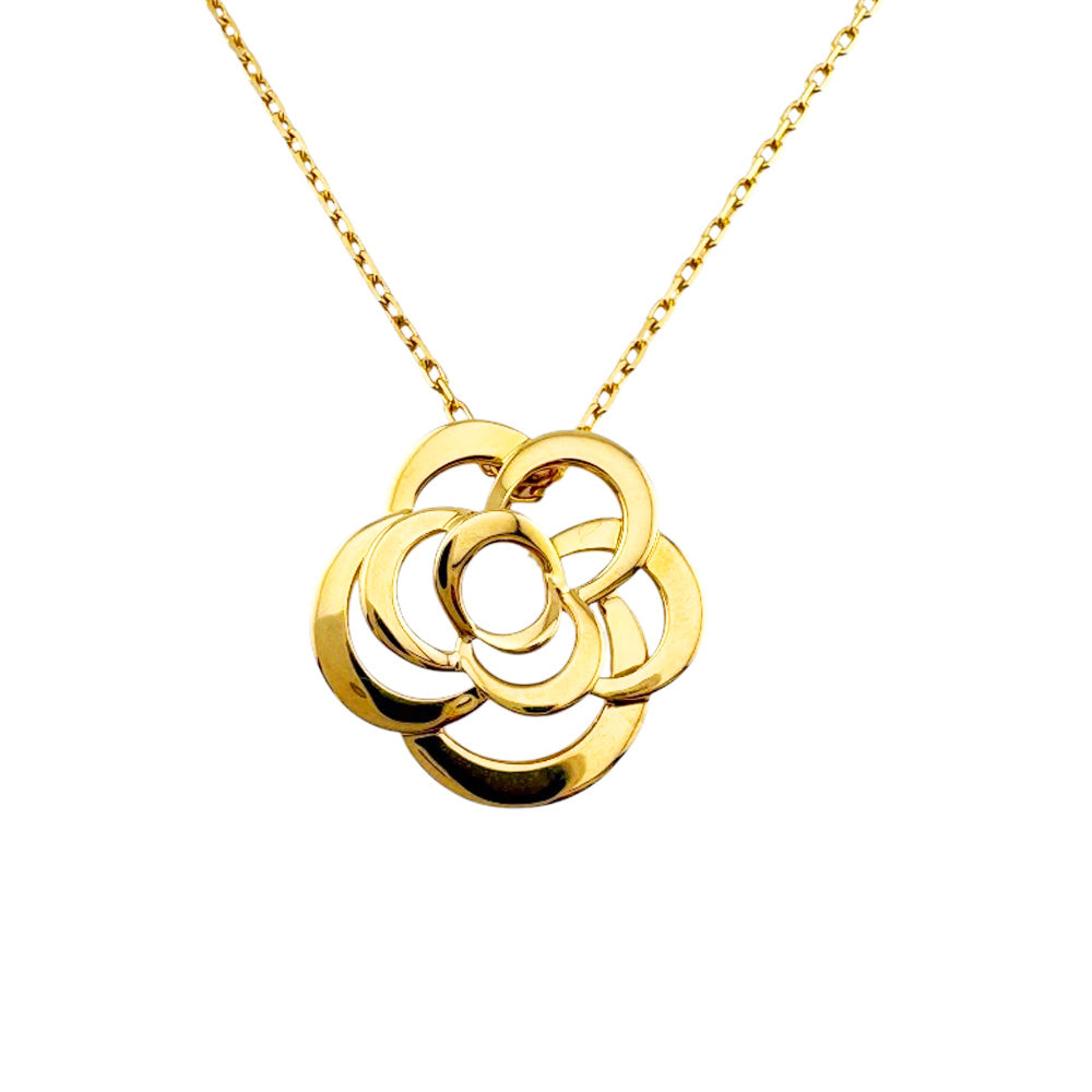 CHANEL シャネル カメリア ネックレス 18金 K18イエローゴールド