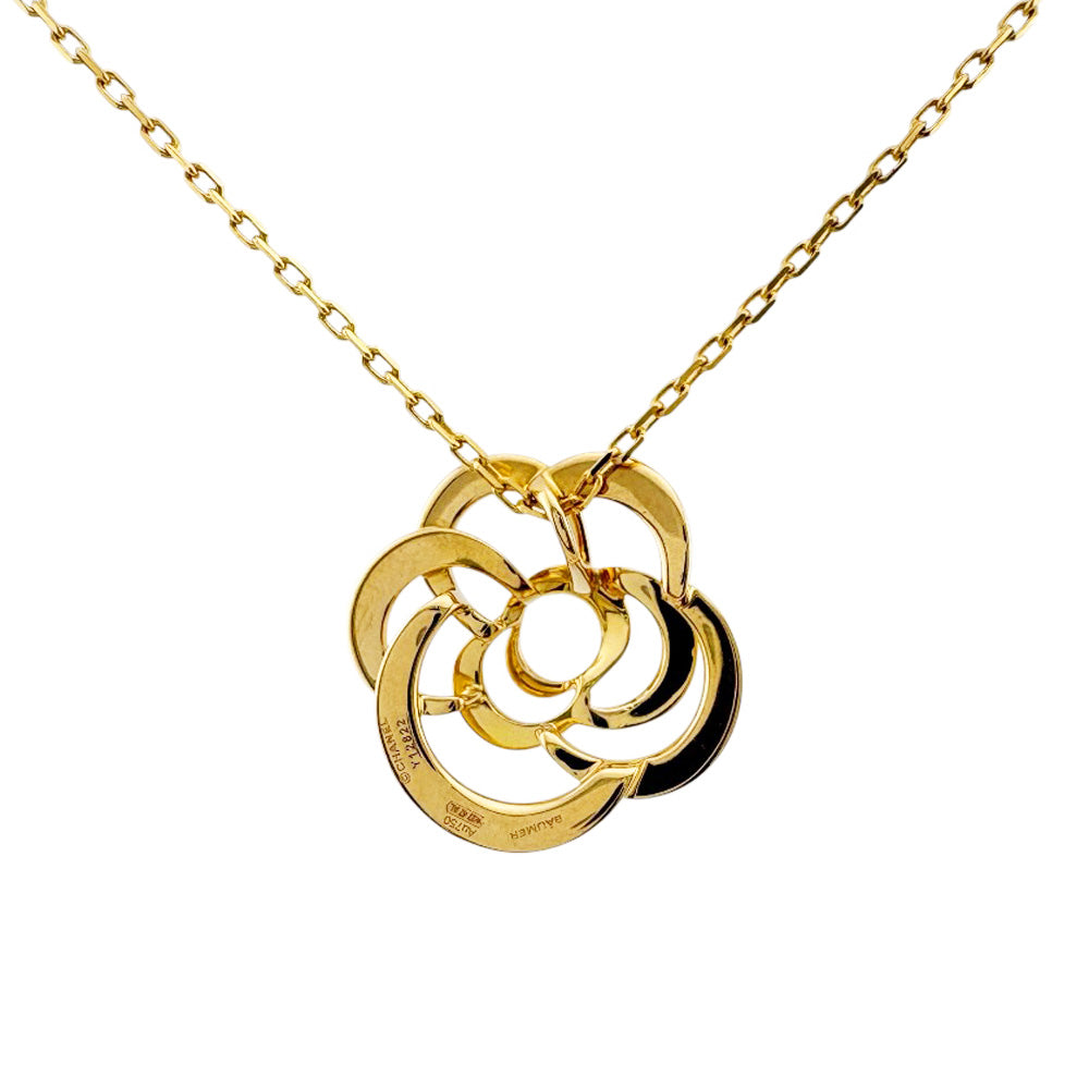 CHANEL シャネル カメリア ネックレス 18金 K18イエローゴールド