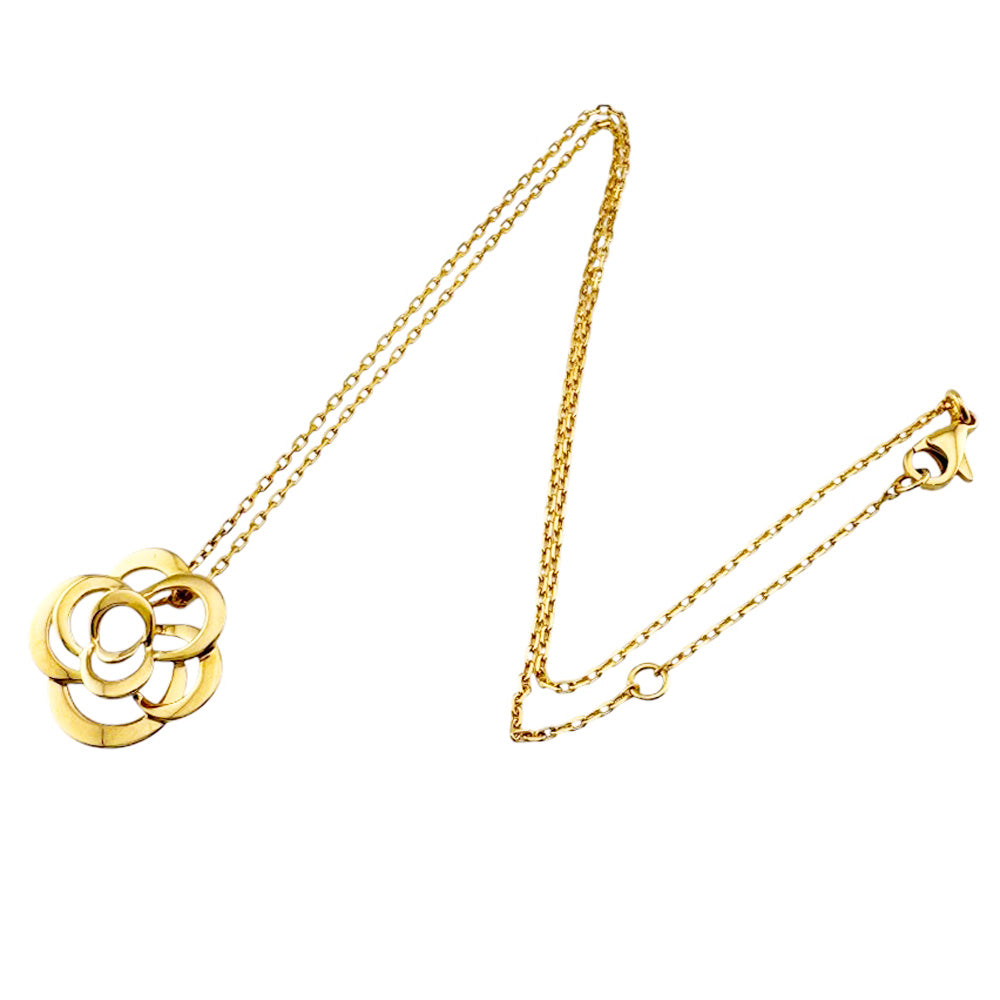 CHANEL シャネル カメリア ネックレス 18金 K18イエローゴールド