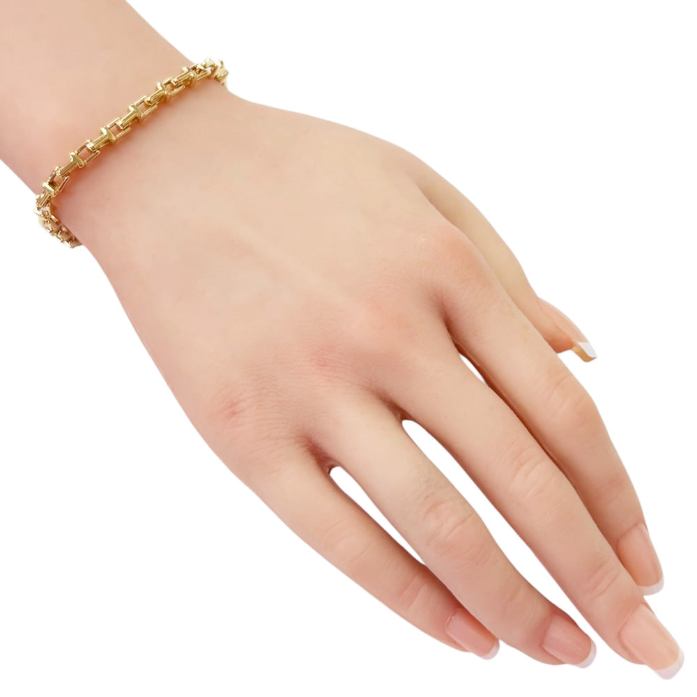 TIFFANY&Co. Tiffany T narrow bracelet 18K K18 pink gold women's
