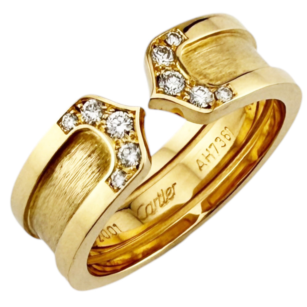CARTIER 卡地亚 2C 戒指 戒指 13 号 18K K18 黄金钻石 女士二手