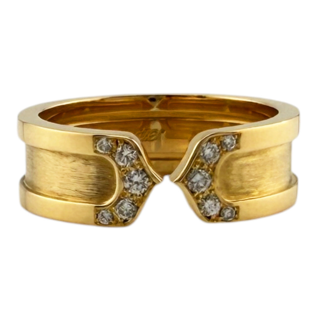 CARTIER 卡地亚 2C 戒指 戒指 13 号 18K K18 黄金钻石 女士二手